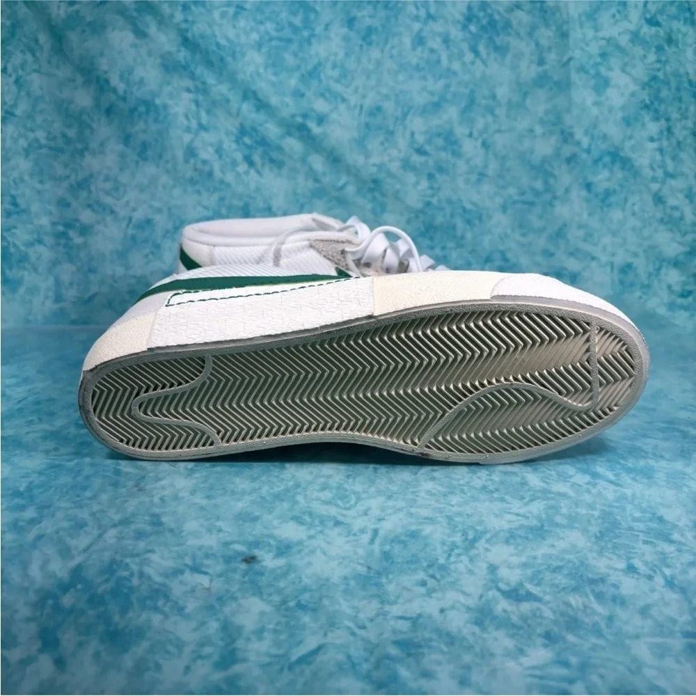 Nike Blazer Low Pro Club Women’s White Green Leather Mid Top Shoes Size 8W/6.5M